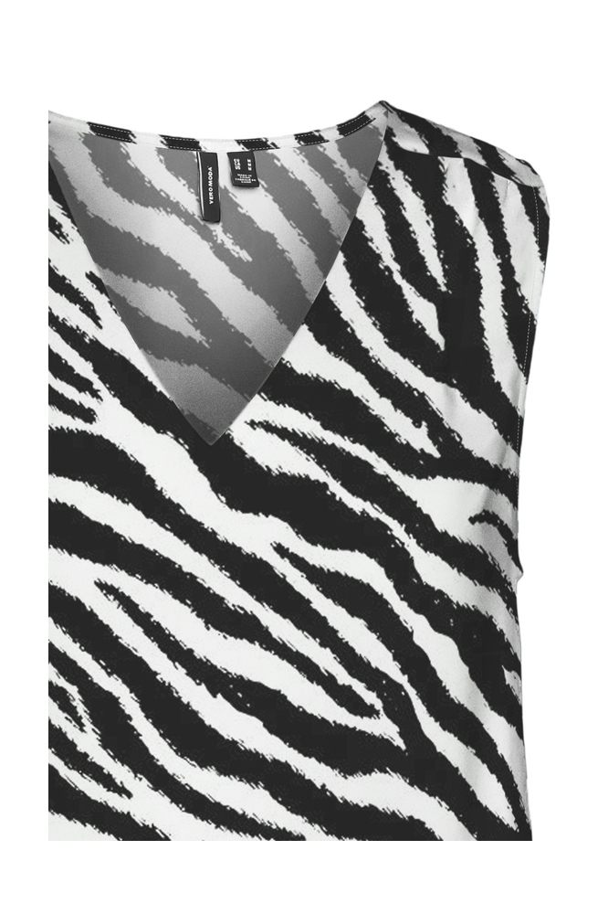 VMEASY JOY S/L V-NECK TOP WVN GA 10301759 BIRCH/ZEBRA